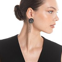 Серьги Katerina Vassou, Starry Sky, с кристаллами и цепями, KV25.2-404812BPEARL серый