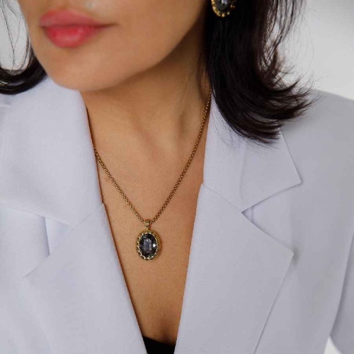 Колье Qudo TIVOLA UNICA big (G/P) Silver night 3cm, 420615 фото 2