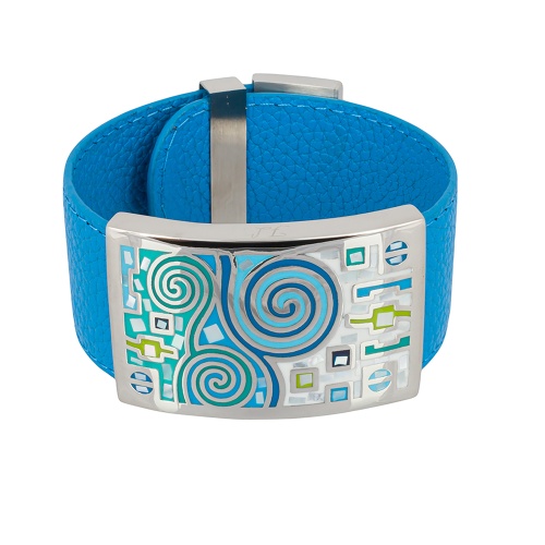 Браслет Fiore Luna на кожаном голубом ремешке, CB01319-13 BL/S фото 3