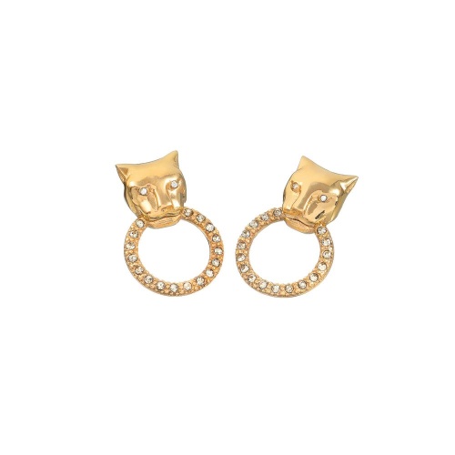 Серьги Polina Firenze, пантера с кристаллами, PF26.1-OR2959 золотистый