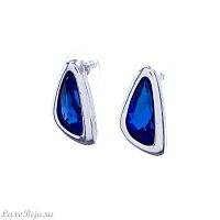 Серьги Tra-la-ra, Triangulo, с кристаллом Swarovski, TLR22-175P103 зеленый