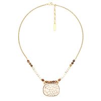 Колье Nature Bijoux, Alhambra, с перламутром, говлитом, пейзажной яшмой, NB25.1-15-43422 коричневый