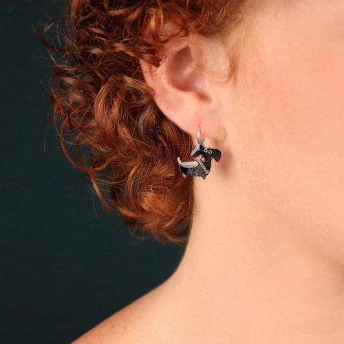 Серьги TARATATA, Pas bouger!, с цветной смолой и узорами, TT-W25-06754-102 черный фото 2