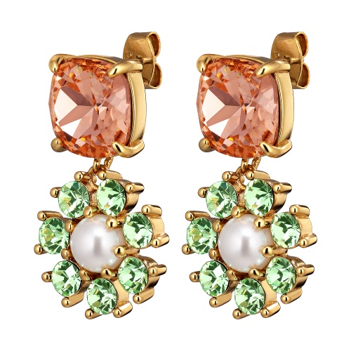 Серьги Dyrberg Kern POPPY SG LIGHT GREEN / PEACH / WHITE PEARL, 460079 фото 5