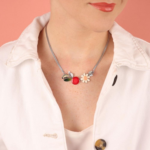 Колье TARATATA, Cocoon, с цветной смолой и стеклянными бусинами, TT-E25-03105-103 красный фото 2