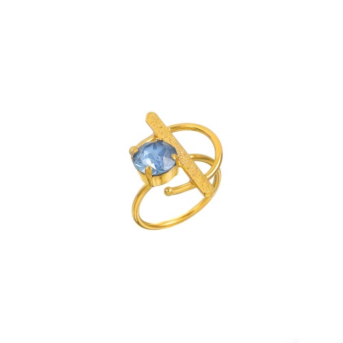 Кольцо Catherine Bijoux, Half moon, разъемное, с кристаллом, CB25.1-5356DG голубой