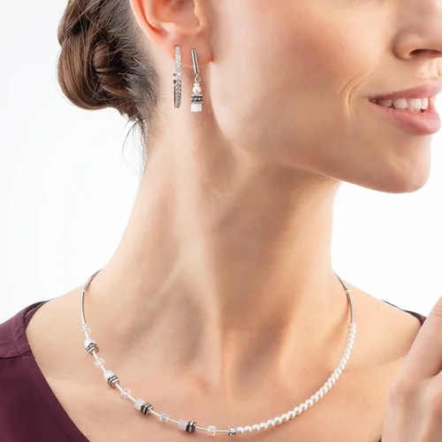 Серьги Coeur de Lion White-Silver, 4087/21-1417 фото 4