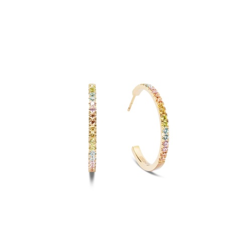 Серьги Coeur de Lion Hoop Multicolour Pastel Gold 30мм, 0147/23-1590