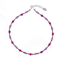 Колье Lanzerotti, Monroe, аметист, тигровый глаз, агат, турмалин, LZ-23.07-288 фиолетовый