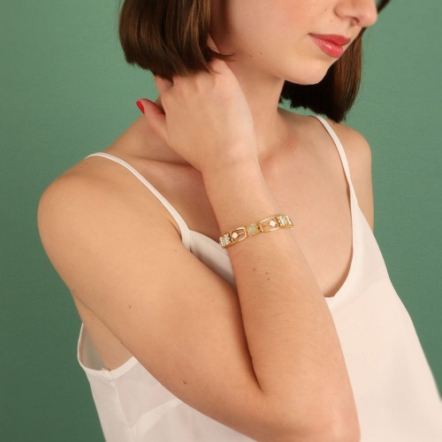 Браслет TARATATA, Papyrus, со смолой,стразами,бусинами и амазонитом, TT-E24-06310-204 бирюзовый фото 3