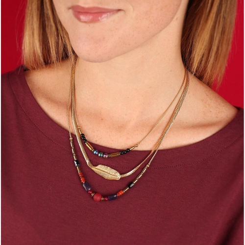 Колье TARATATA, Grenat, стеклянные, нефритовые бусины, агат, TT-W24-04107-20M золотистый фото 3