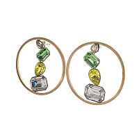 Серьги Katerina Vassou, Glint, с разноцветными кристаллами, KV23-307622 золотистый