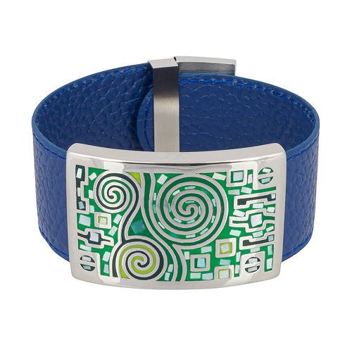 Браслет Fiore Luna на кожаном синем ремешке, CB01319-17 G/S фото 3