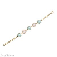 Классический браслет Pearl R.Quartz-B.S.Agate C1362.9.21 R/BL/G