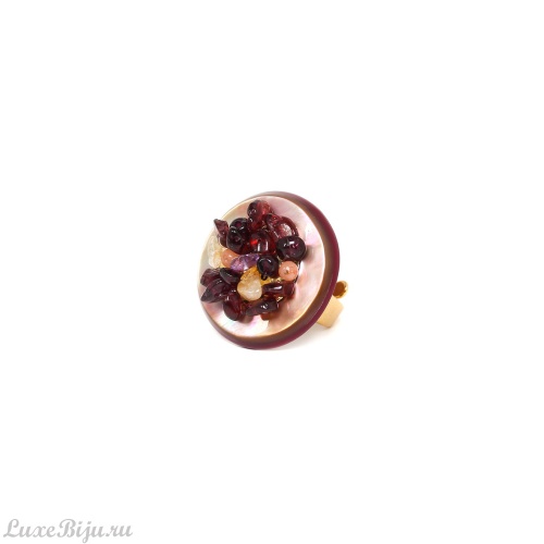 Кольцо Nature Bijoux, Grenadine, аметист, гранат, цитрин,нефрит,перламутр, NB23.1-19-24695 бордовый