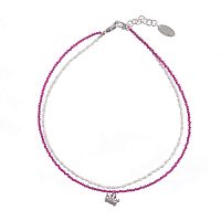 Колье Lanzerotti, Monroe, двойное, жемчуг,кристаллы, подвеска-краб, LZ-23.07-256 розовый