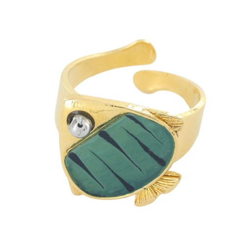 Кольцо TARATATA, Sushi, разъемное, со смолой и бусинами, TT-T25-06408-204 синий