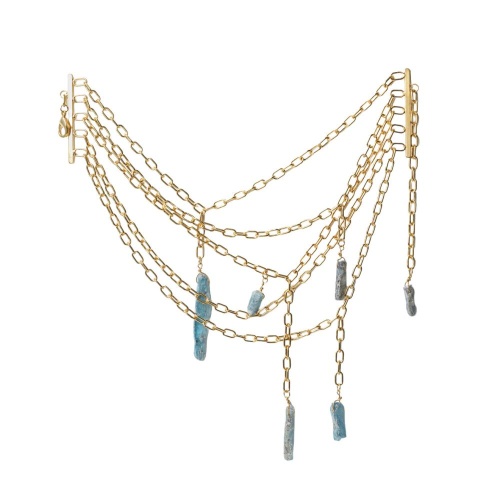 Колье Katerina Vassou, Syncopation, многослойное, с кианитом, KV26.1-405993G золотистый