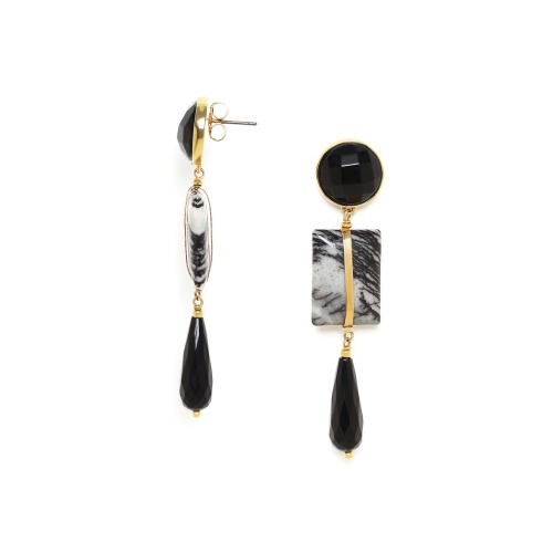 Серьги Nature Bijoux, Berlin, с яшмой и агатом, NB23.2-12-78740 черный фото 4