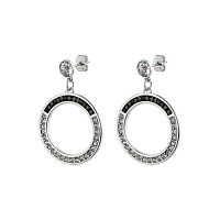 Серьги Fiore Luna Jet Nut+CRY, A2110NM-E02.4.1 BW/S