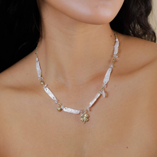 Колье Franck Herval, Bianca, раковина, хрусталь, перламутр, жемчуг, FH26.1-15-64561 белый фото 3