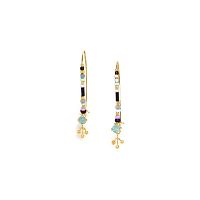 Серьги Franck Herval, Gabrielle, бисер,кристалл Swarovski,гематит,бусины, FH23.2-12-68364 золотистый