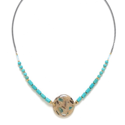Колье Nature Bijoux, Solenzara, песок в смоле, говлит, NB24.1-15-43091 голубой фото 2