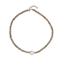 Колье Estrosia, с жемчугом, ES-CLW40-1A золотистый