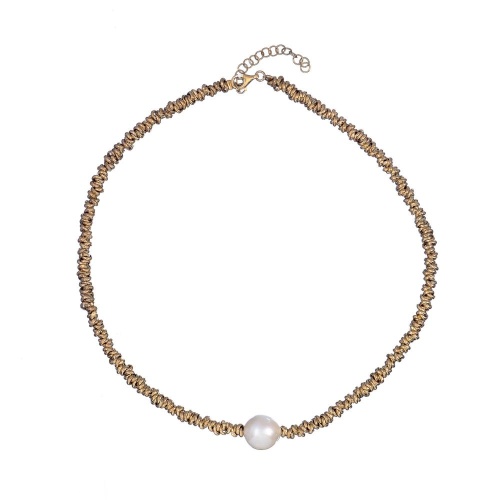 Колье Estrosia, с жемчугом, ES-CLW40-1A золотистый