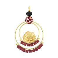 Серьги TARATATA, Magnolia, смола, золотая краска, стеклянные бусины, TT-H25-08773-208 коричневый