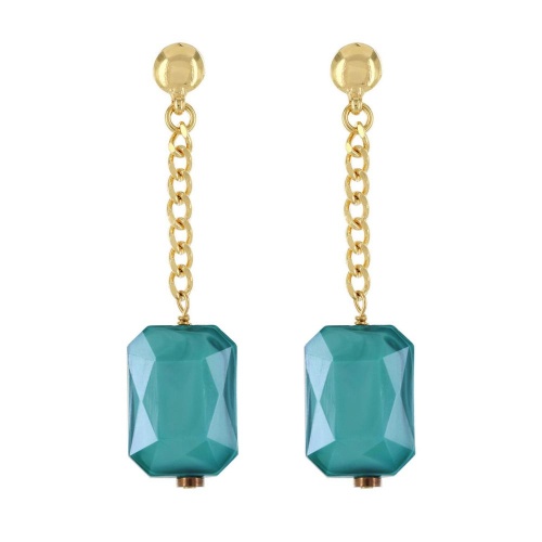 Серьги TARATATA, Glam Rock, со стеклянными бусинами, TT-H23-08936-207 бирюзовый