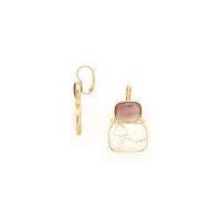 Серьги Nature Bijoux, Alhambra, с перламутром и говлитом, NB25.1-12-90022 коричневый