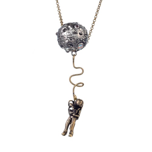 Колье Alcozer&J, "Космос", гранат, кристаллы Swarovski, AL-C5469C золотистый