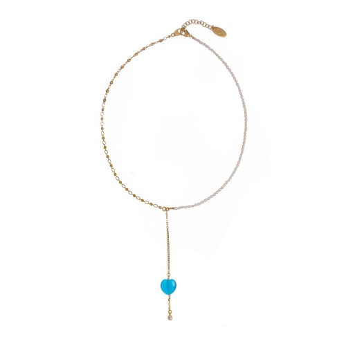 Колье Lanzerotti, Marino, с жемчугом, кошачьим глазом, кристаллом, LZ-25.06-136 голубой фото 2