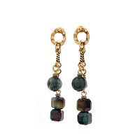 Серьги Alcozer&J, с агатом и тигровым глазом, AL-O28AE26-R зеленый