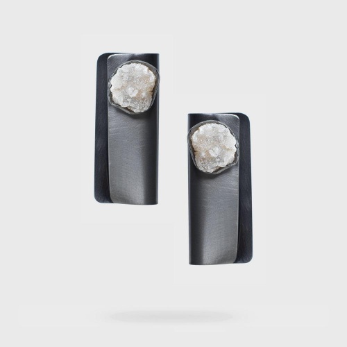 Серьги Katerina Vassou, Belfry, с друзой агата, KV24.2-401375B серебристый