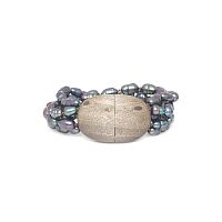 Браслет Nature Bijoux, Pebble Beach, жемчуг и вставка из эбенового дерева, NB25.2-13-44323 серый