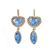 Серьги Estrosia, с сапфировыми кристаллами, ES-OREQ11-1A синий