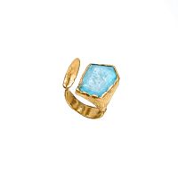 Кольцо Estrosia, незамкнутое, с аквамариновым кристаллом, ES-ANEQ9-5A голубой