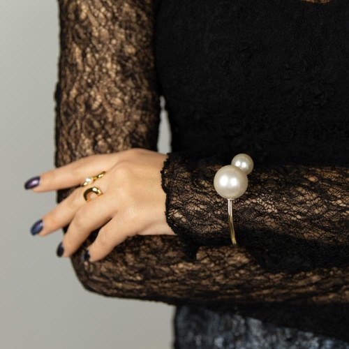 Браслет Moon Paris, Ringo, кафф с жемчужными бусинами, MR-26.01-002 золотистый фото 2