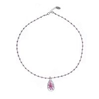 Колье Lanzerotti, Glicine, муранское стекло, кристаллы, LZ-24.04-181 розовый