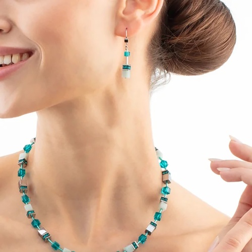 Серьги Coeur de Lion Dark Green-Silver, 4010/20-0548 фото 4