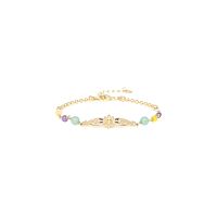 Браслет Franck Herval, Celinda, авантюрин, бусины, Swarovski, эмаль, FH25.2-13-73041 зеленый