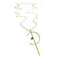 Колье Catherine Bijoux, Half moon, с кристаллом, CB25.1-5355AG мятный