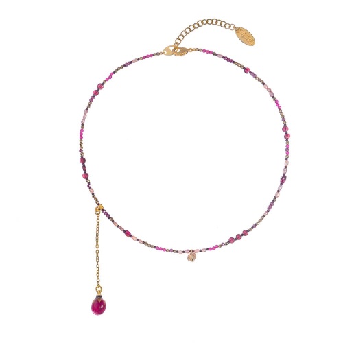 Колье Lanzerotti, Erbario, гранат, жемчуг, гематит, кристалл, роза, LZ-26.02-044 бордовый