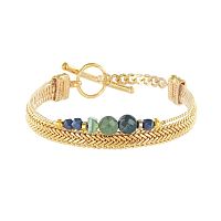 Браслет TARATATA, Zen, стеклянные бусины, гематит, яшма Камбаба, TT-W25-07313-20M золотистый