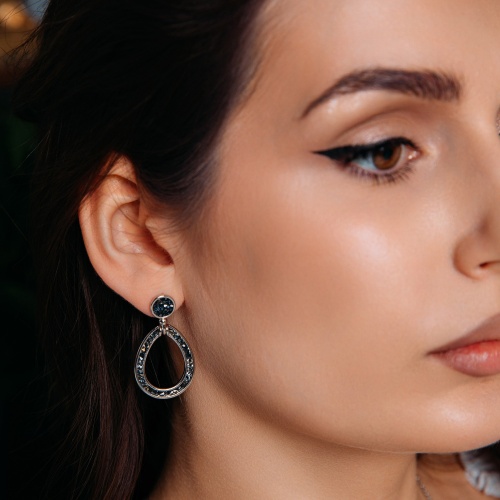 Серьги Fiore Luna Jet Nut, A2103SW-E05.4 BW/S фото 3