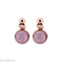 Серьги Qudo Caneva Big light pink 312764 G/RG