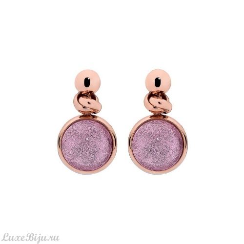 Серьги Qudo Caneva Big light pink 312764 G/RG