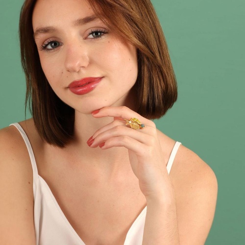 Кольцо TARATATA, Archipel, разъемное, со смолой, стразами и кварцем, TT-E24-03404-20Y желтый фото 6